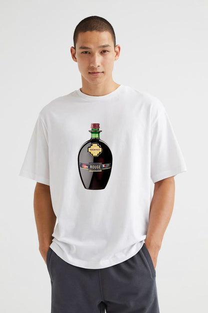 Premium Vintage Vibes Wine Bottle Graphic Tee – Forest Green Edition
