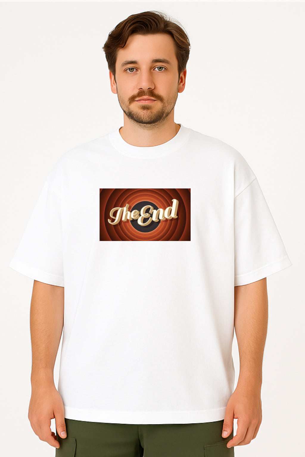 Oversized Unisex T-Shirt – Retro "The End" Graphic Tee