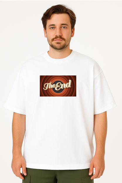 Oversized Unisex T-Shirt – Retro "The End" Graphic Tee