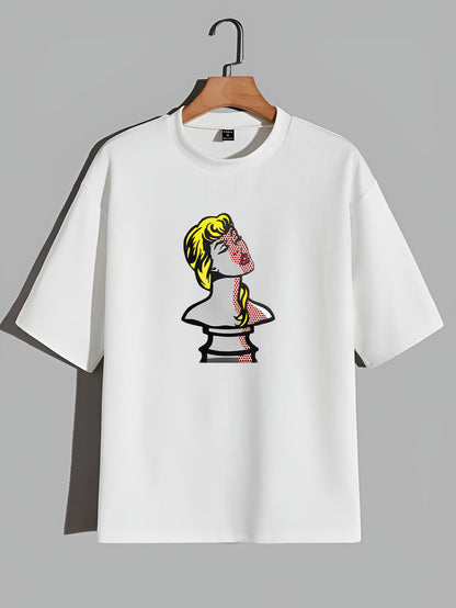 Premium Pop Art Female Bust Graphic T-Shirt – Retro Artistic Unisex Tee
