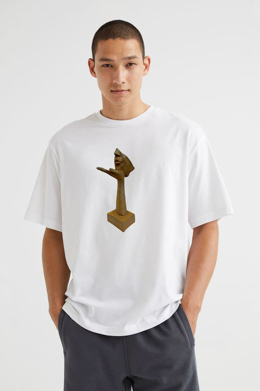 Premium Oversized Abstract Sculpture Print T-Shirt