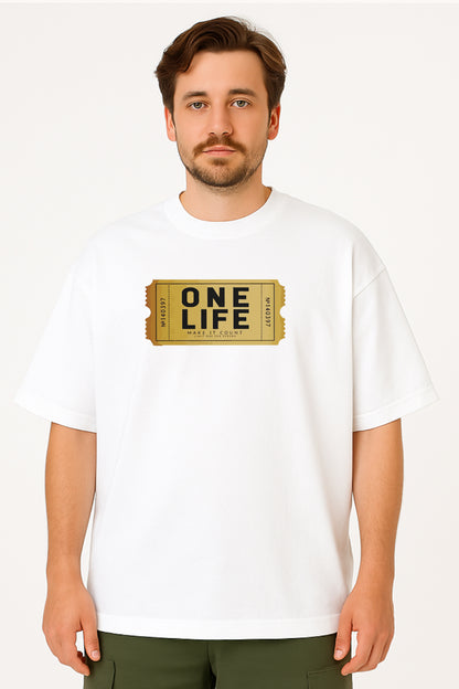Oversized "One Life" Graphic T-Shirt