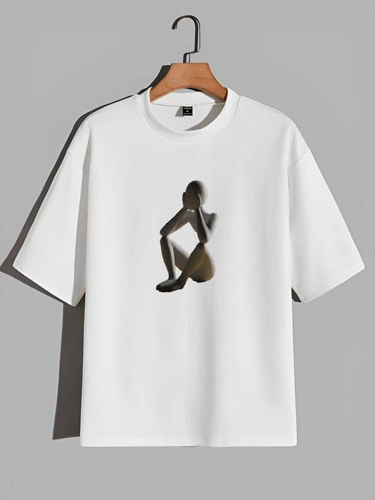 Premium Tee With Abstract Sitting Figure Print