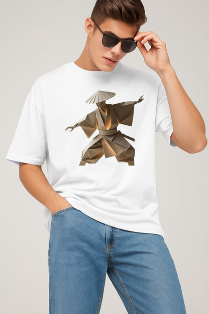 Premium Samurai Origami Graphic Tee – Japanese-Inspired Streetwear T-Shirt