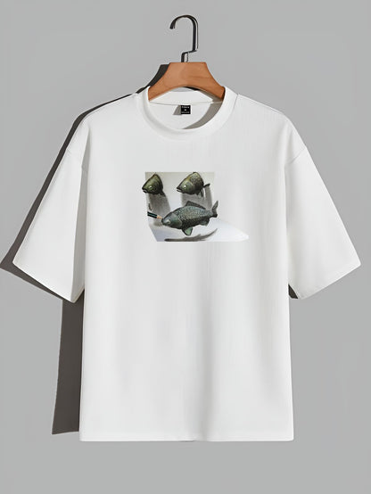 Premium 3D Illusion Fish Art Oversized Tee