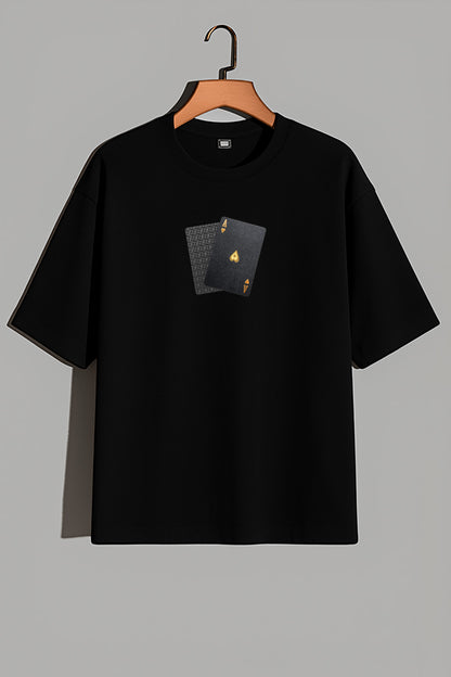 Premium Ace Pair Graphic Oversized Tee