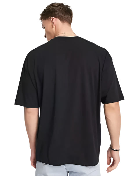 Minimalist Black Drop Shoulder Oversized T-Shirt – Unisex Streetwear
