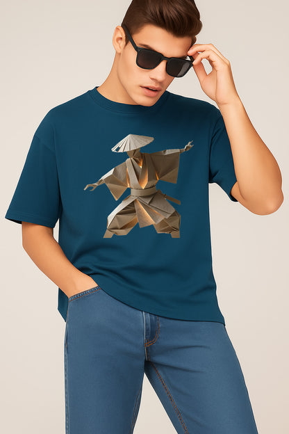 Premium Samurai Origami Graphic Tee – Japanese-Inspired Streetwear T-Shirt