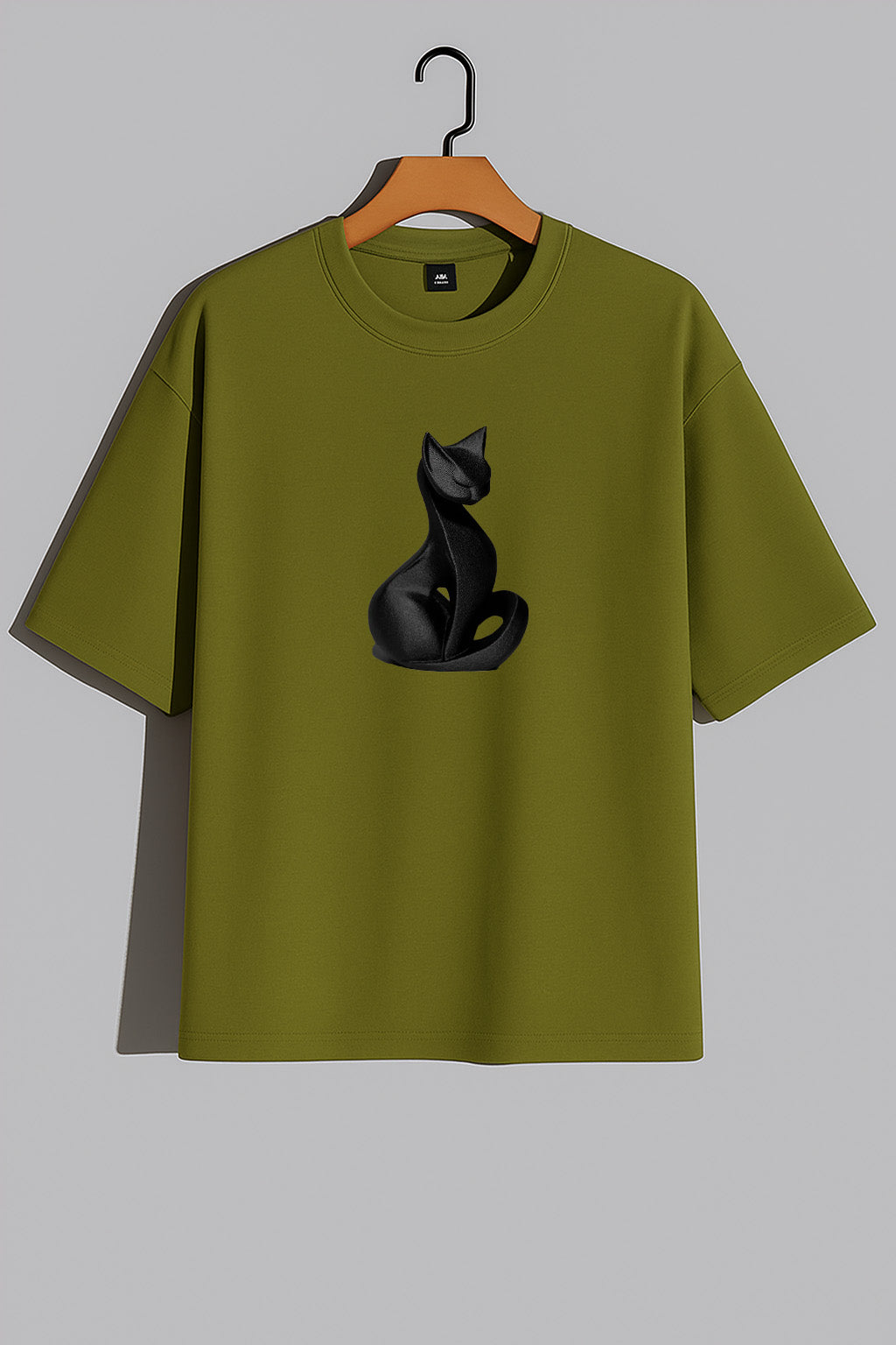 Premium Black Cat Graphic Oversized Tee