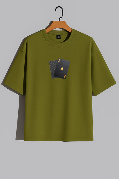 Premium Ace Pair Graphic Oversized Tee