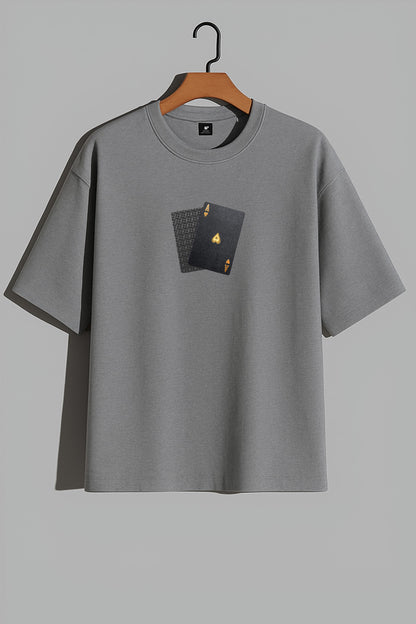 Premium Ace Pair Graphic Oversized Tee