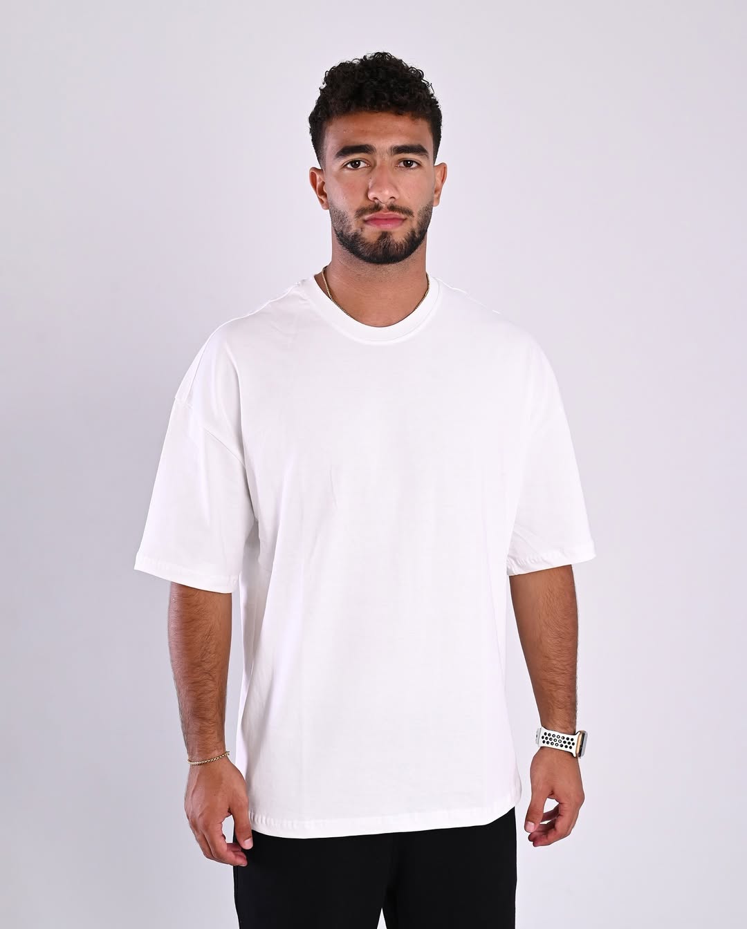 Minimalist White Drop Shoulder Oversized T-Shirt – Unisex Streetwear