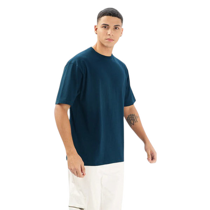 Minimalist Petrol Drop Shoulder Oversized T-Shirt – Unisex Streetwear