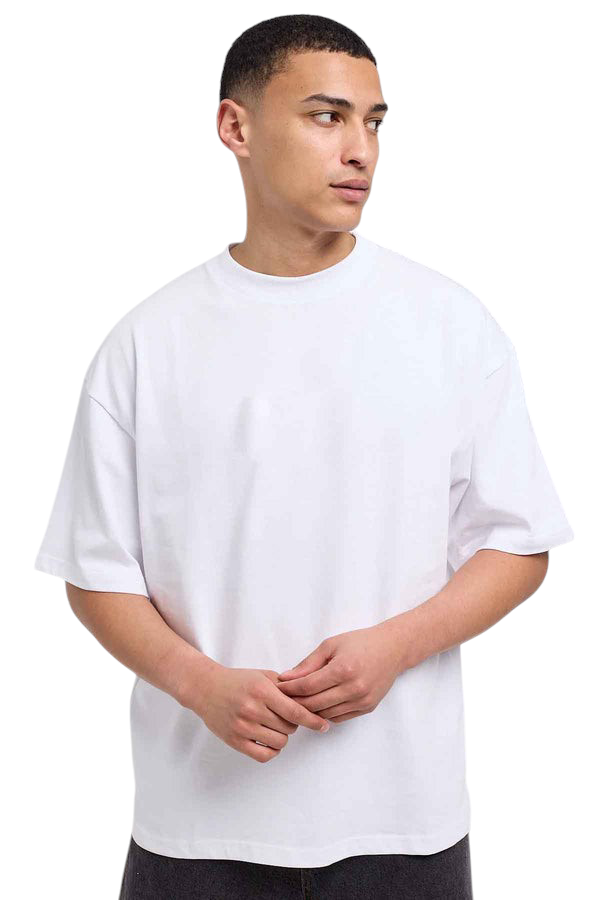Minimalist White Drop Shoulder Oversized T-Shirt – Unisex Streetwear