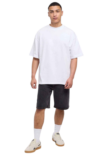 Minimalist White Drop Shoulder Oversized T-Shirt – Unisex Streetwear